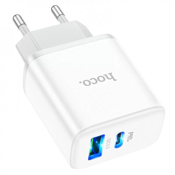 СЗУ Hoco C105A Stage PD20W+QC3.0 (1USB-A/1C) White | Зображення 1