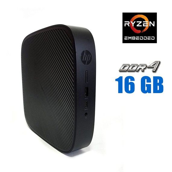 Неттоп HP t540 Thin Client USFF / AMD Ryzen Embedded R1305G (2 (4) ядра по 1.5 - 2.8 GHz) / 16 GB DDR4 / 256 GB SSD M.2 / AMD Radeon Vega 3 Graphics / 45W б/у