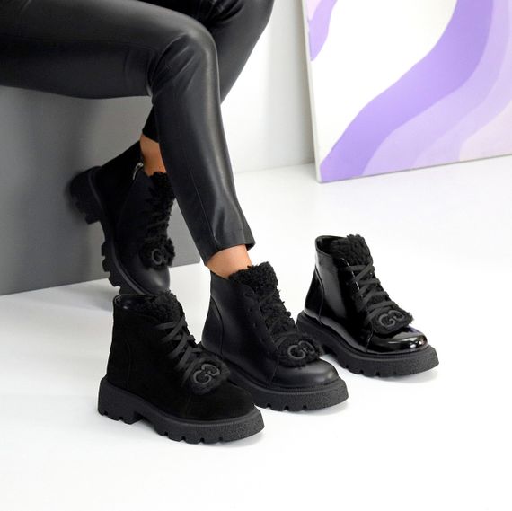 Дизайнерські чорні лакові глянсові шкіряні черевики з галявкою | Зображення 9