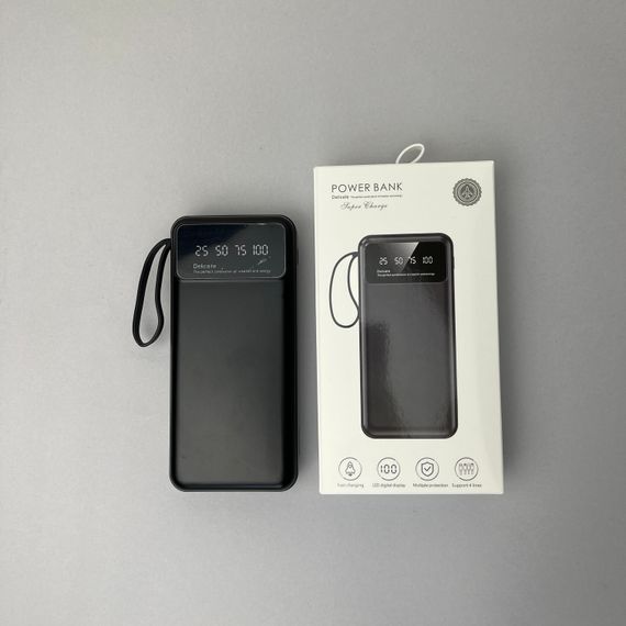 Power Bank Super з кабелем USB+Micro+Type-C+Lightning (20000mAh) Чорний | Зображення 3
