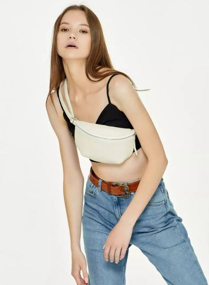 Сумка жіноча бананка Sambag Polo молочний 24 х 15 х 4 см (86129011) | Зображення 5