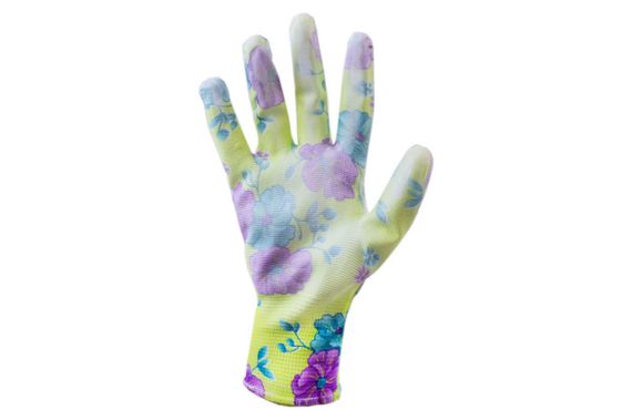 Перчатки с полиуретановым покрытием р8 (зеленые садовые манжет) ВАСИЛЬКИ СИЛА | Зображення 1