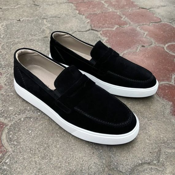 Сучасні чоловічі лофери замшеві на білій підошві 45 розмір | Зображення 8