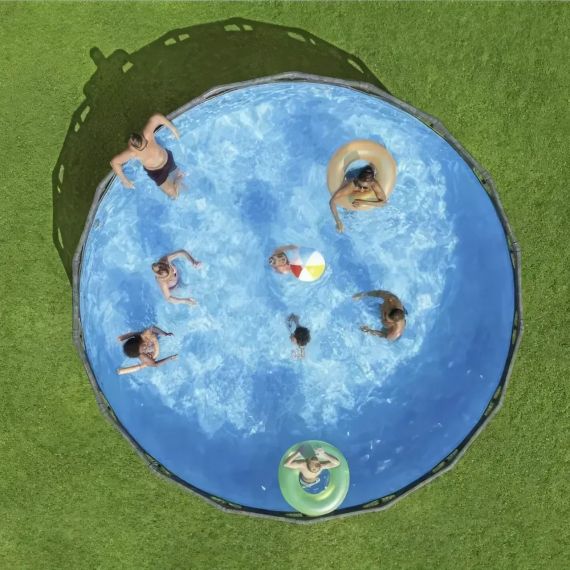 Каркасний круглий басейн 549х132 см на 26 000 л з фільтр-насосом, сходами, тентом Bestway 561KC | Зображення 6