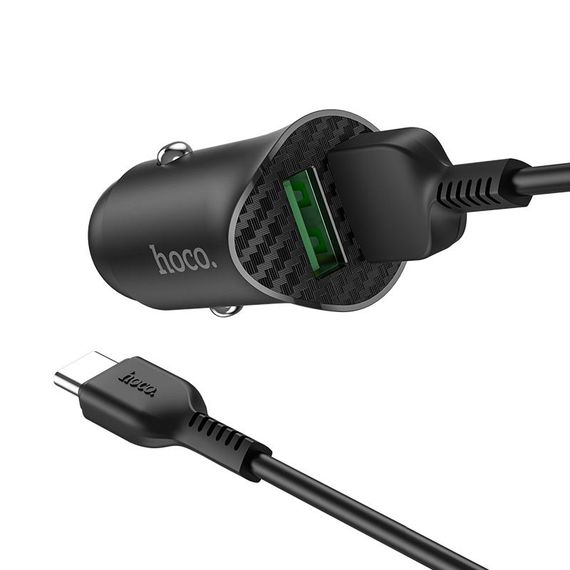 АЗП Hoco Z39 Farsighted QC3.0 18W (2USB-A) + кабель USB to Type-C Чорний | Зображення 2