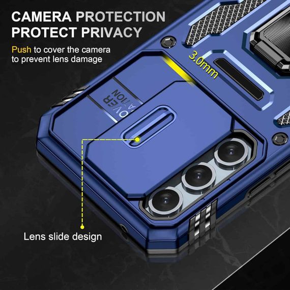 Ударопрочный чехол Camshield Army Ring для Samsung Galaxy S22 Синий / Navy | Зображення 5