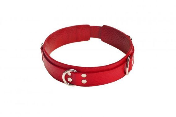 Нашийник Slave leather collar, Red sexstyle