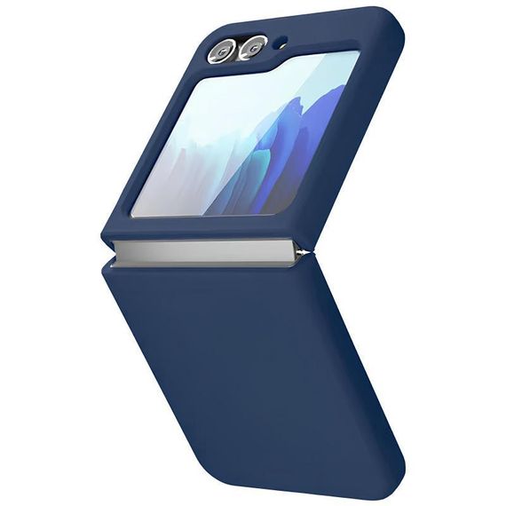 Чохол Foldables Silicone Cover Lakshmi (AAA) для Samsung Galaxy Z Flip5 Білий / White Темно-синій / Midnight blue | Зображення 1