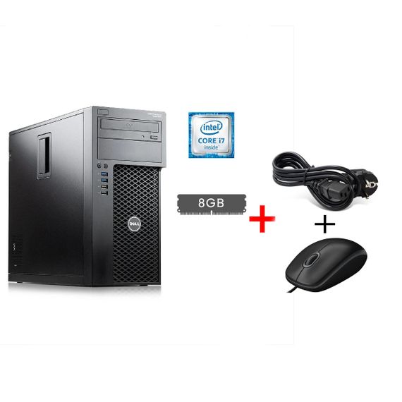 Компьютер Dell Precision 3620 Tower / Intel Core i7-6700 (4 (8) ядра по 3.4 - 4.0 GHz) / 8 GB DDR4 / no HDD / Intel HD Graphics 530 / 290W / DVD-RW / DisplayPort / HDMI б/у + Подарок Кабель питания + проводная мышь