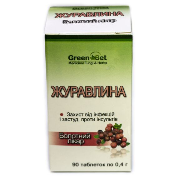 Урологічний препарат GreenSet Журавлина – Болотний лікар 90 таблеток