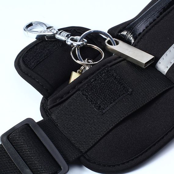 Сумка для бігу спортивна на пояс RunningBag з кишенею на пляшку Black (36156213) | Зображення 3
