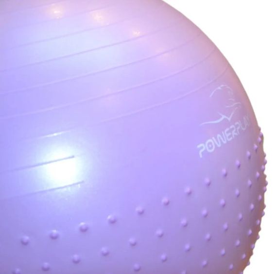 М'яч для фітнесу (фітбол) напівмасажний PowerPlay 4003 Ø75 cm Gymball Бузковий + помпа (PP_4003_75cm_Light-purple) | Зображення 1