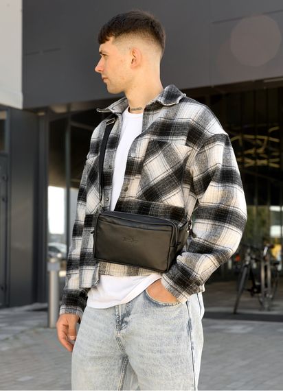 Чоловіча сумка бананка Sambag HARVI чорна 24 × 16 × 6 см (88213101m)