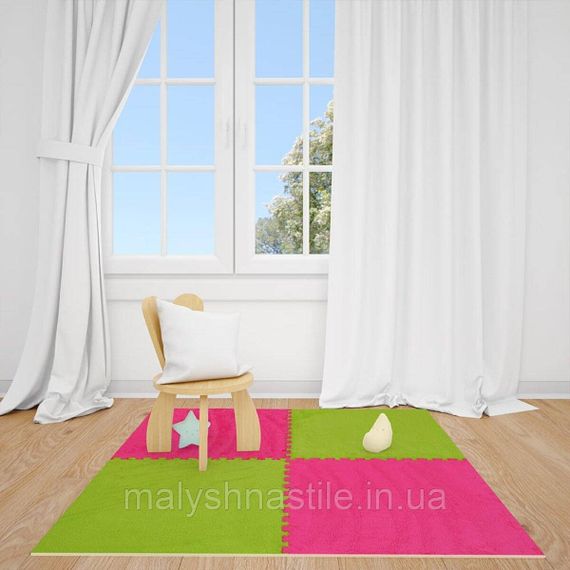 Підлога-пазл плюшевий РОЖЕВИЙ 60*60*1cm (D) SW-00002093 | Зображення 7