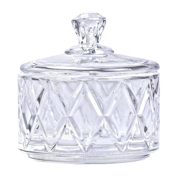 Цукерниця з кришкою Ø 6.5 см ваза цукерниця кругла скляна HP-YH-28 | Зображення 1