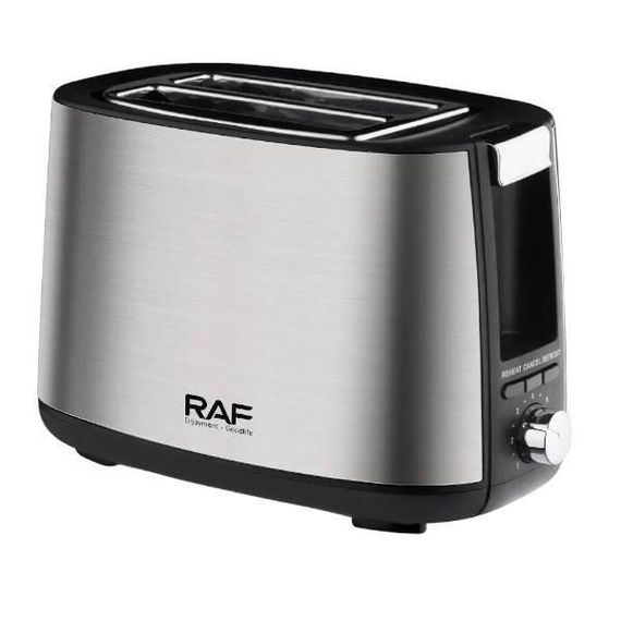Тостер на 2 скибочки хліба з регулятором RAF R 507 Сталевий