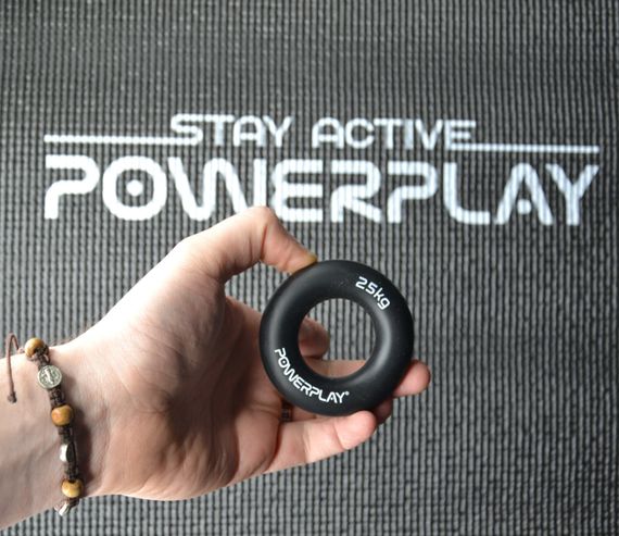 Еспандер кистьовий силіконовий PowerPlay PP-4324 Hand Grip Ring Hard 25 кг. Чорний | Зображення 5