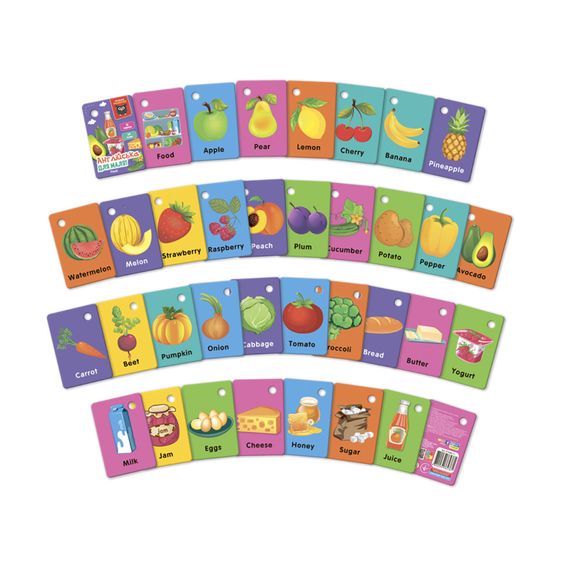 Картки на кільці "Їжа" VT5000-17 англійська мова | Зображення 1