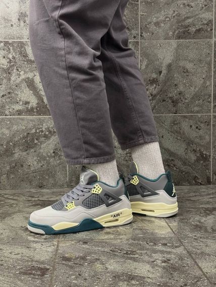 Кросівки Nike Air Jordan 4 Retro (gray green) | Зображення 1