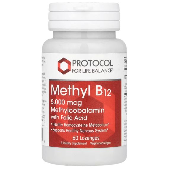 Витамин Б12 Protocol for Life Balance Methyl B12 5000 mcg 60 Lozenges