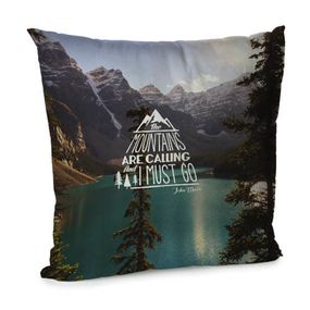 Подушка диванна з оксамиту Mountains are calling... 45x45 см (45BP_ORG004)