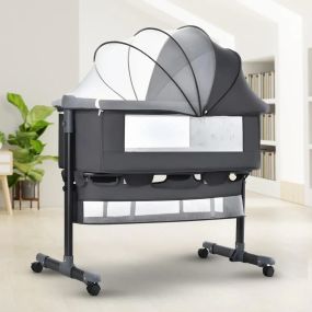 Багатофункціональне дитяче приставне ліжечко-гойдалка з пеленалним столиком