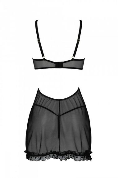 Эротический пеньюар Passion MARINA CHEMISE, XXL/XXXL, black | Зображення 3