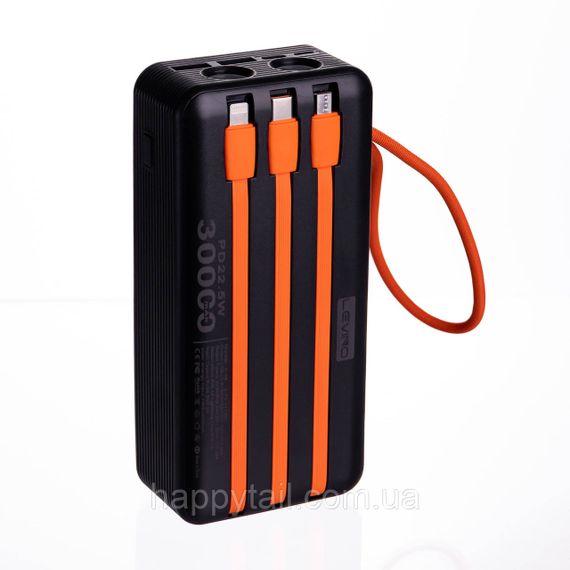 Повербанк зі швидким заряджанням та 3 шнурами 30000 mAh портативний зарядний пристрій powerbank заряджання для телефона HP-N56 | Зображення 2