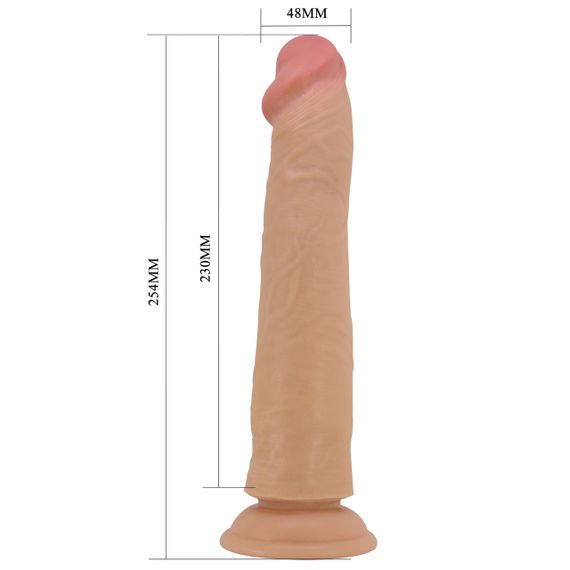 Фалоімітатор PRETTY LOVE -SHARIFE 10(254mm) Sliding Skin Series TPR, Suction base Bendable Sex Aura | Зображення 1