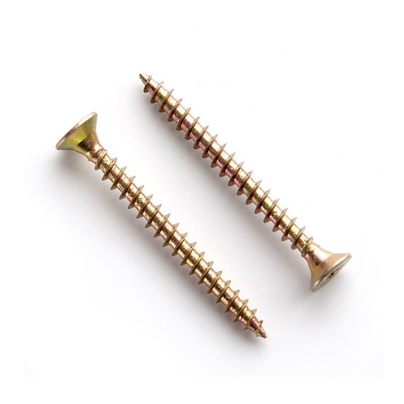 Саморез универсальный 4,0*40 с потайной головкой цинк жёлтый (пач 100шт) APRO | Зображення 1