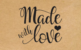 Крафт этикетка с печатью "Made with love" 40x25 мм, 250 шт/рулон, Viskom