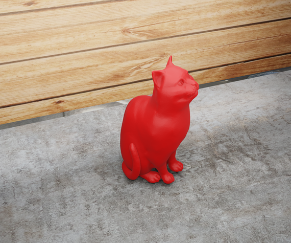 Статуэтка сидящий кот Красный, 200 | Зображення 3