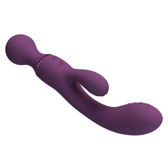 Вибратор-кролик PRETTY LOVE All Rounder Dual-Action, силикон, фиолетовый, двойная стимуляция Sex Aura | Зображення 4