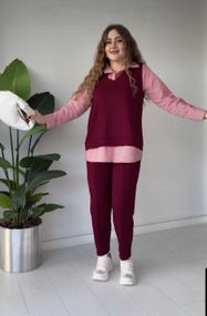 Костюм-двойка Sofia, трикотажный, oversize 079 Бордовый, 60-62