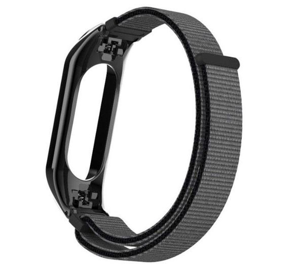 Нейлоновий ремінець Primo для фітнес-браслета Xiaomi Mi Band 3 - Black&Grey | Зображення 2
