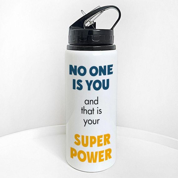 Пляшка для води з трубочкою No one is you and that is your super power 600 мл (PLV_25A076)