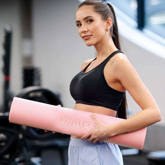 Килимок (мат) для фітнесу та йоги Gymtek 0,5см рожевий | Зображення 7