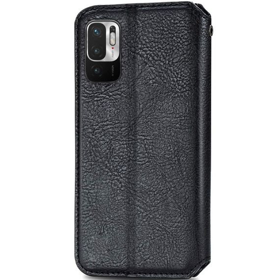 Шкіряний чохол-книжка GETMAN Cubic (PU) для Xiaomi Redmi Note 10 5G / Poco M3 Pro Чорний | Зображення 2