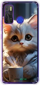 Чохол на Tecno Camon 15 Білий кіт "5646sp-2405-2448"