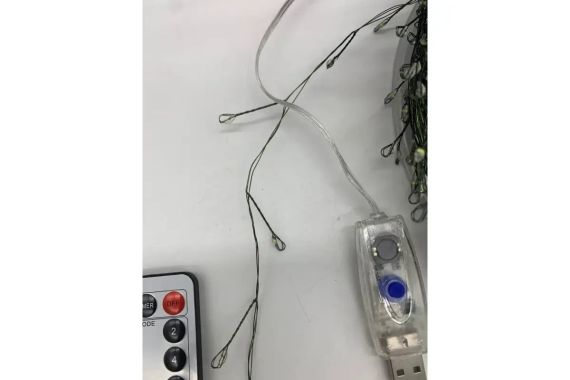 Гірлянда Роса на котушці феєрверк - мішура від USB, 20м, 600LED + пульт Білий | Зображення 2