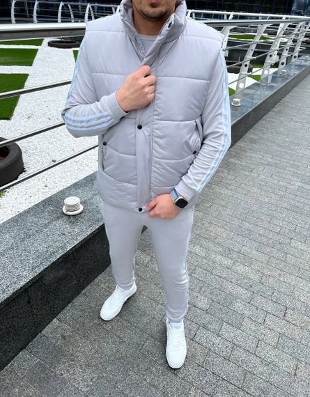 Мужской спортивный костюм тройка с жилетом AL0235 цвет серый, размер 50/52 | Зображення 1