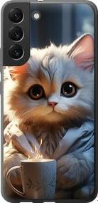 Чехол на Samsung Galaxy S22 Plus White cat из силикона FCh_096009