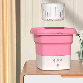 Складная стиральная машина Folding Washing Machine Розовая