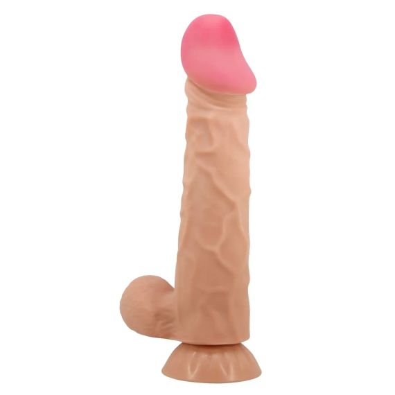 Фалоімітатор на присосці, з хребтом та ефектом ковзної шкіри LyBaile - Flesh Sliding Skin 9,4”, BW-008104NRG Sex Aura | Зображення 3