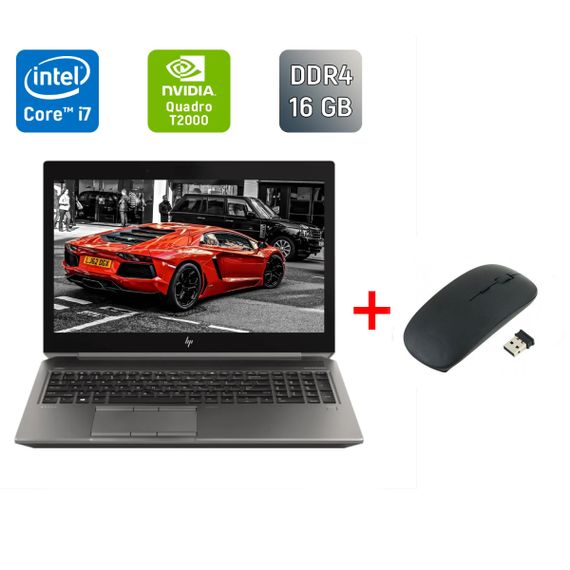 Мобильная рабочая станция Б-класс HP zBook 15 G6 / 15.6" (1920x1080) IPS / Intel Core i7-9850H (6 (12) ядер по 2.6 - 4.6 GHz) / 16 GB DDR4 / 256 GB SSD / nVidia Quadro T2000, 4 GB GDDR5, 128-bit / TouchID / WebCam / Windows 10 б/у + Подарок Мышь / USB