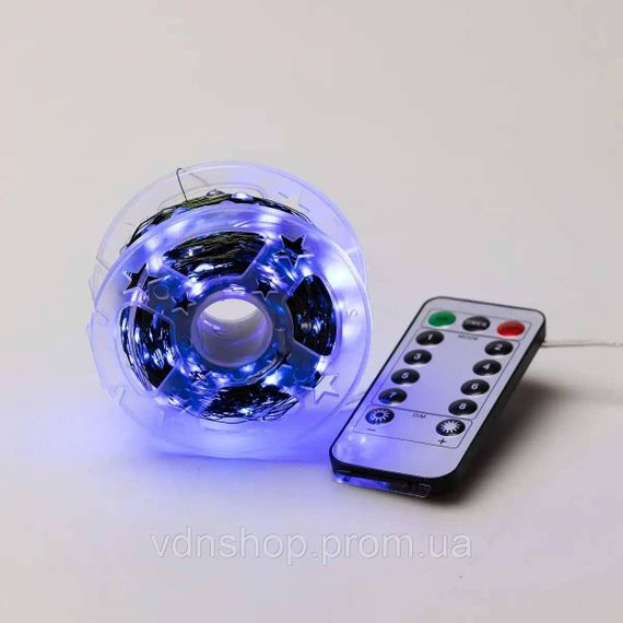 Гірлянда роса на пульті 50 метрів на 500 led світлодіодів крапля на зеленому дроті синя 500L50MGBL | Зображення 8