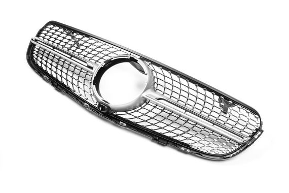 Передняя решетка Diamond Silver (2015-2019) Без места под камеру для Mercedes GLC X253 | Зображення 2