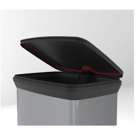 Контейнер для мусора с педалью Curver (Курвер) Deco bin 50 л (02162) Серебристый | Зображення 4