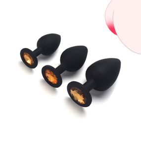 Набір анальних пробок Універсальний. Чорний 1004-1