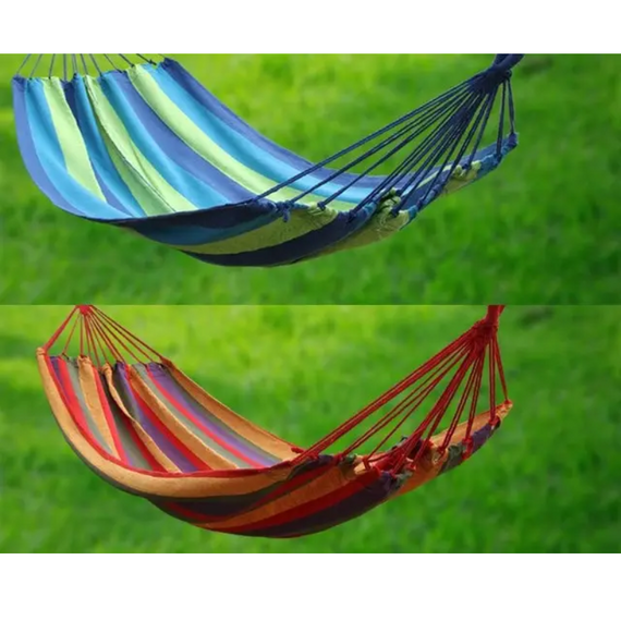 Гамак гавайський підвісний без планки 80x200 см, туристичний гамак для відпочинку, синій та червоний